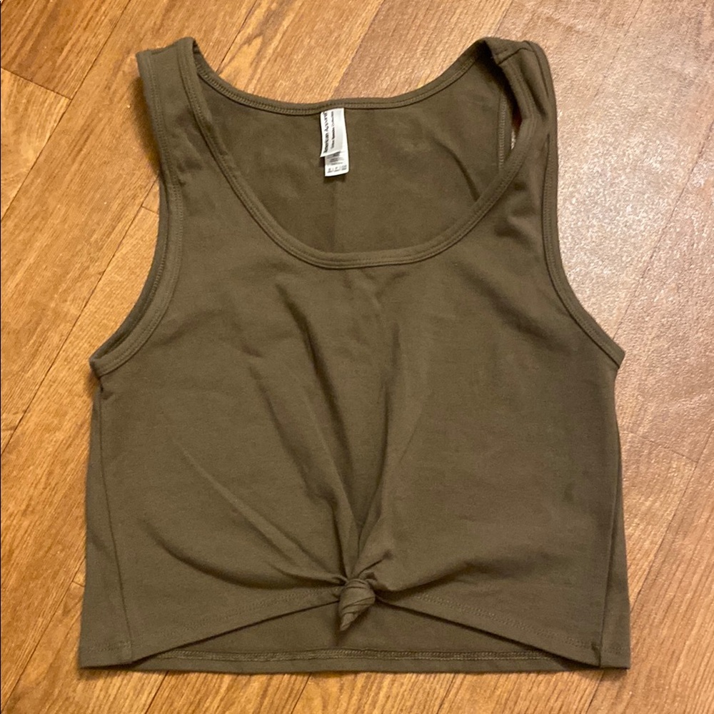 Olive Green Knotted Tank Top